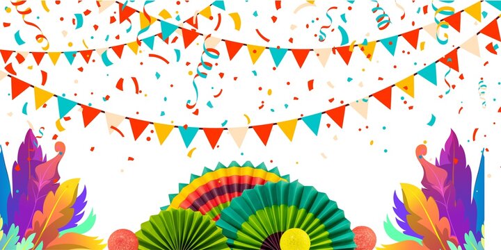 Colorful Rainbow Party Bunting Celebration Background