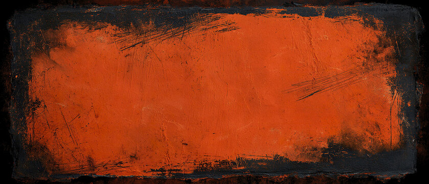 Grunge texture background with vivid burnt orange and black colors creating rough and aged effect