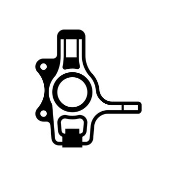 Bicycle brake caliper silhouette displays a simplified two tone graphic on a white background component