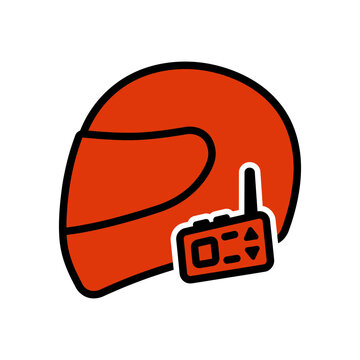 Racing helmet with stopwatch icon a vibrant orange and black vector illustration motorsport speed competition