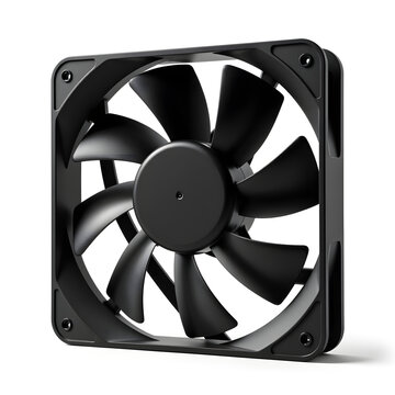 Black Computer Cooling Fan Isolated
