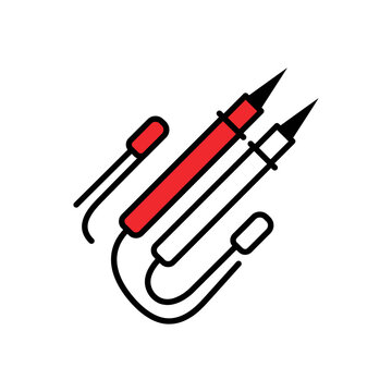 Soldering iron with interchangeable tips a flat vector illustration on a white background solder tool