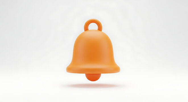 Simple orange bell icon with clapper