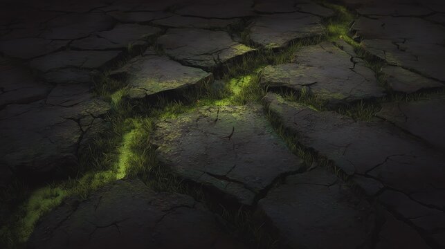 Cracked earth showing signs of environmental stress.