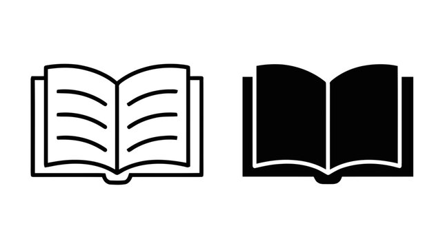 Vector illustration of open book icons on a transparent background