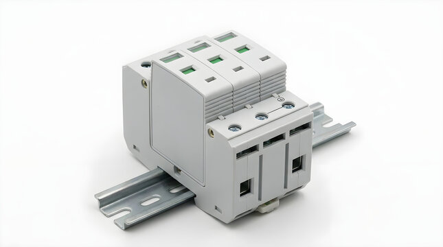DIN rail surge protection device with replaceable protection modules