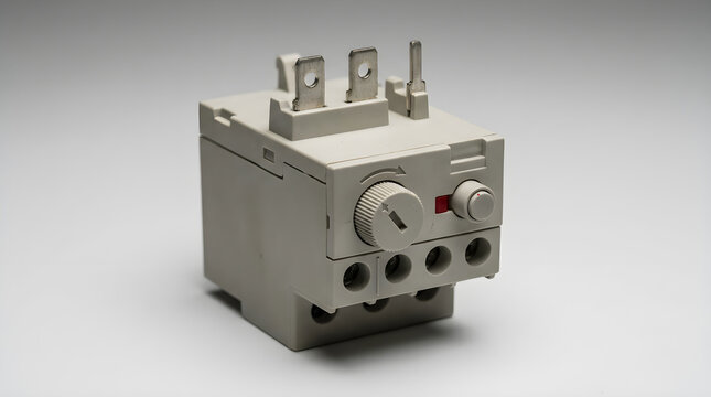 Thermal overload relay with adjustment dial and reset control