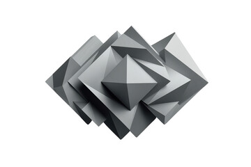 Obraz premium Layered Gray Geometric Polygon Composition