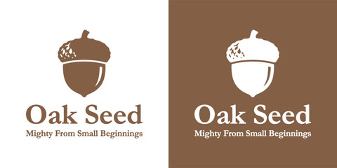 Oak acorn nut seed for nature forestry natural organic environment tree ecology growth agriculture logo design © aseenz imagine