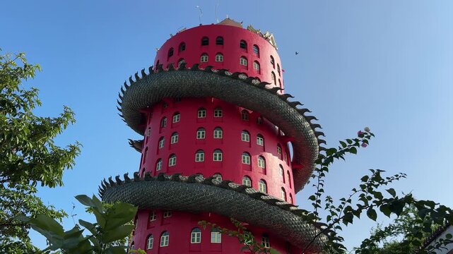 Unique Wat Sam Phran or Dragon Temple near Bangkok, Thailand.