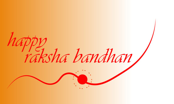 happy  raksha bandhan indian begraund gradien orange and white and red cord bracelet