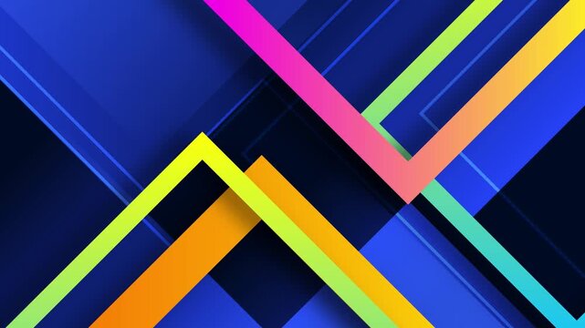 abstract animated background with moving colorful square shapes in dark space, creating modern geometric motion graphics, ideal for ads, design creative, digital art, or elegant corporate themes