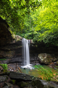 Cucumber Falls in Ohiopyle State Park, Pennsylvania forest