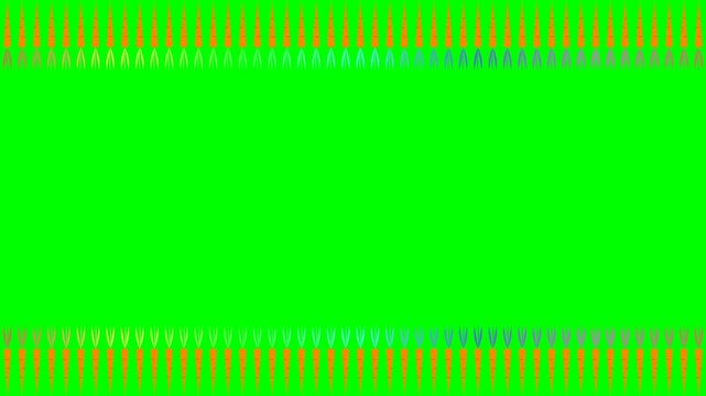 Vibrant orange carrot borders oscillating in repeating motion patterns create a dynamic digital animation clip for modern graphic design backgrounds