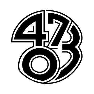 Number 473 Isolated Black and White Graphic Design
