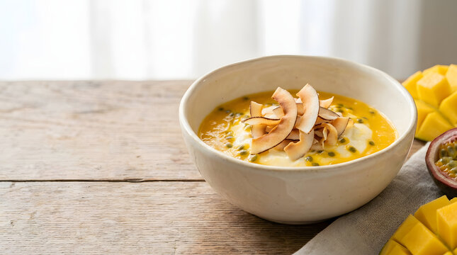 Coconut Chips Topping on Tropical Dessert