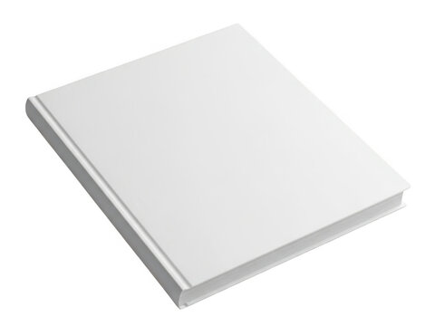 Blank white book cover template for design mockup isolated on transparent background
