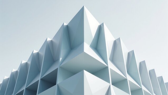 Abstract futuristic spatial geometry with smooth rhythmic curves