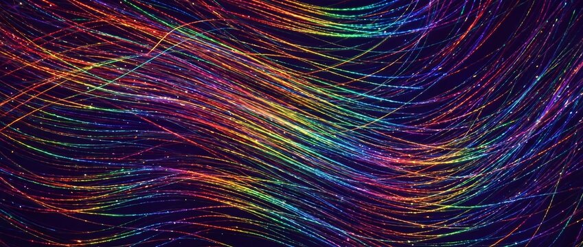 幾筋もの光が交錯しながら煌めく