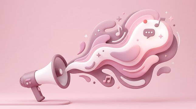 An abstract artistic rendering of flowing pastel pink and white forms suggestive of a dragon or other fantastical mythical beast design