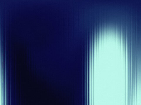 Abstract glass vertical lines blurry gradient background with grainy noise texture in navy blue and cyan. Abstract Fluid Waves Dark Gradient.