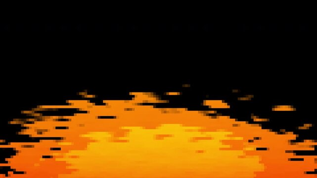 8-Bit Pixel Retro Explosion Fire Effect Transparent Loop Animation 4K.