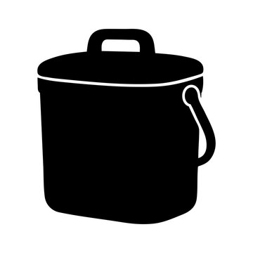 Lidded Compost Bin Isolated on White Background