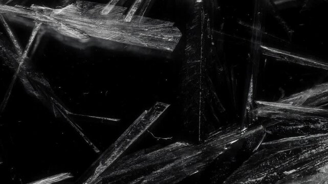 Sodium Acetate Crystallization Forming Broad Angular Plates