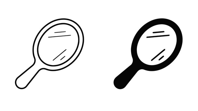 Vector illustration of hand mirror vector set on a transparent background