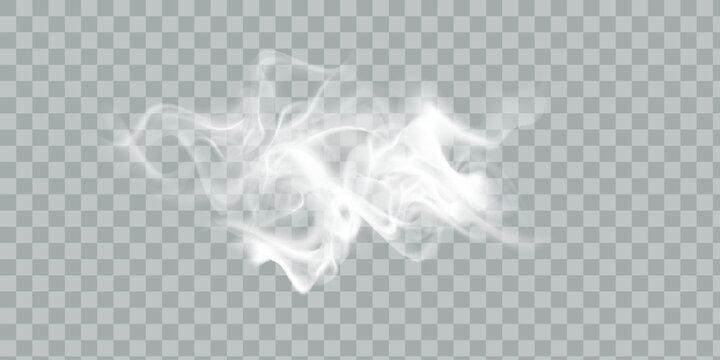 Fog or smoke isolated transparent background. White cloudiness, fog, smog, dust, smoke, steam PNG