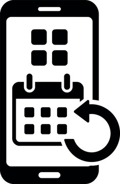 Mobile calendar synchronization and schedule update icon