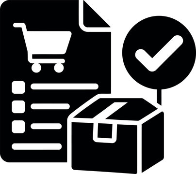 Verified online shopping order and delivery icon