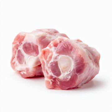 Two Pieces of Raw Fresh Oxtail Beef Tail with Bone Marrow