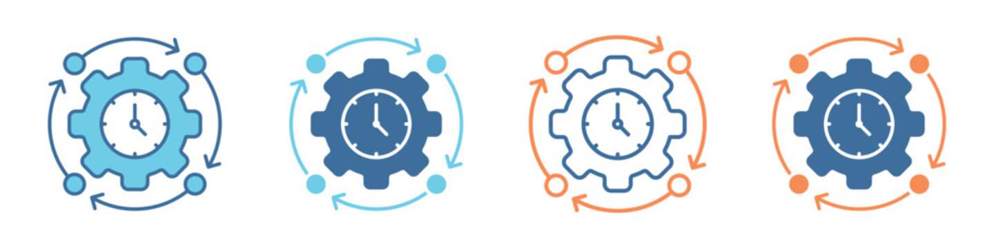Utilization Icon Set Multiple Style Collection