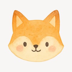 Fototapeta premium Cute fox face illustration