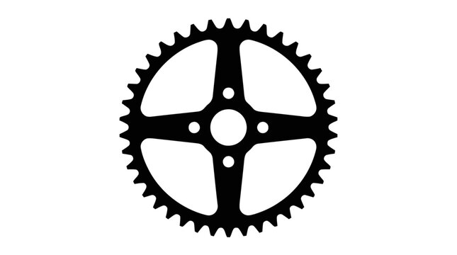 Vector illustration of bicycle chainring gear sprocket icon on a transparent background