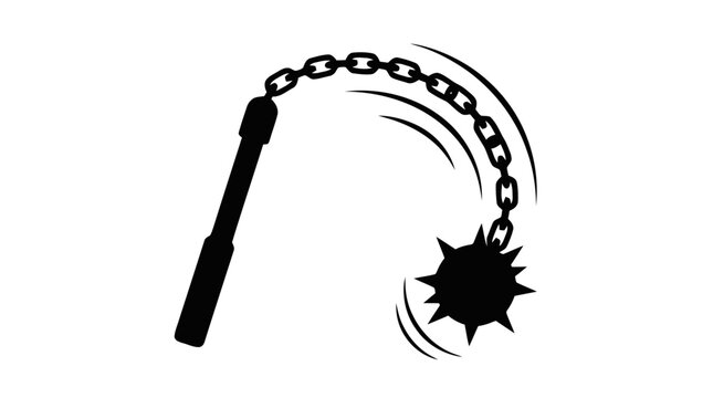 Vector illustration of flail weapon icon on a transparent background
