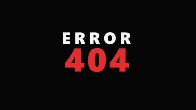 Web page not found notice on black background with red and white typography representing a system connection failure transition