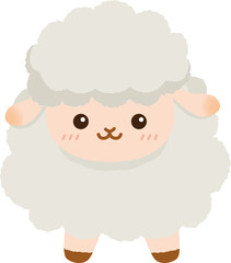 Fototapeta premium 羊のかわいいキャラクターイラスト