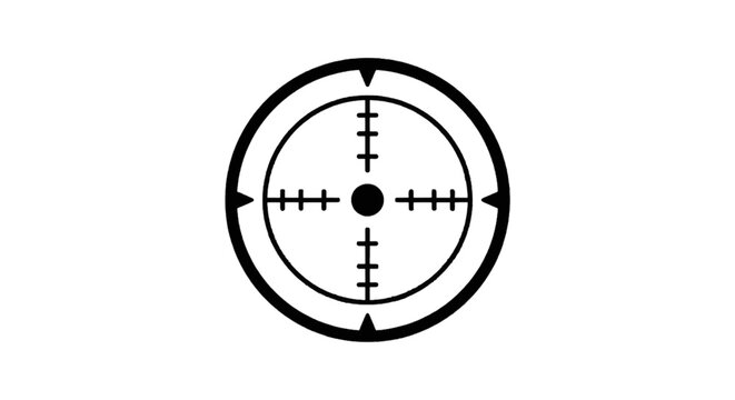 Vector illustration of target crosshair icon for aiming and precision shooting on a transparent background