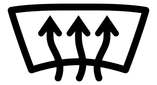 Vector illustration of rear window defroster icon for automotive climate control on a transparent background