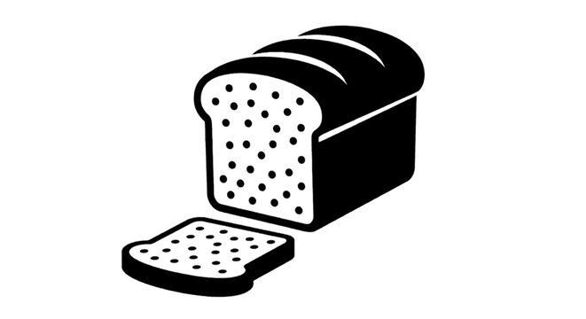 Vector illustration of loaf of sliced bread icon on a transparent background