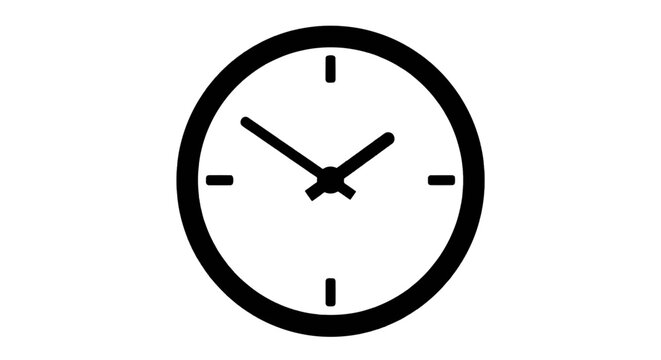 Vector illustration of classic analog wall clock icon on a transparent background