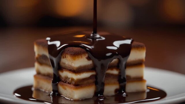 Coffee Syrup Tiramisu Stack Background