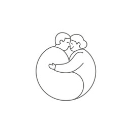 Fototapeta premium Couple hugging in a circular embrace
