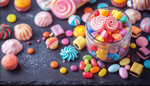 colorful candys on a floor