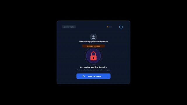 Session Timeout Ui Modal with Countdown Lock and Reauthentication