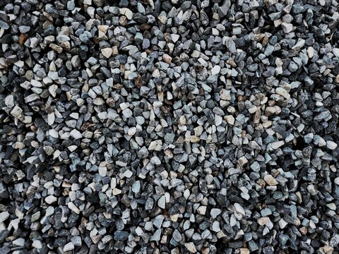 Seamless Background Texture of Small Crushed Gray Gravel Stones
