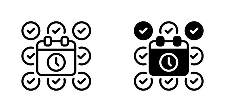 Media Planning Line Icon, Outline Symbol for Channel Allocation, Advertising Schedule, Budget Distribution, Coverage Strategy, and Campaign Logistics. Vector Sign Icon.