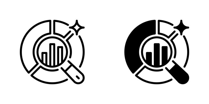 Market Research Line Icon, Outline Symbol for Industry Analysis, Trend Exploration, Consumer Insight, Competitive Intelligence, and Data Gathering. Vector Sign Icon.